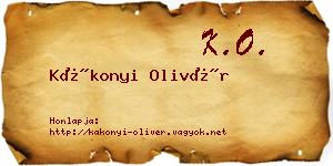 Kákonyi Olivér névjegykártya